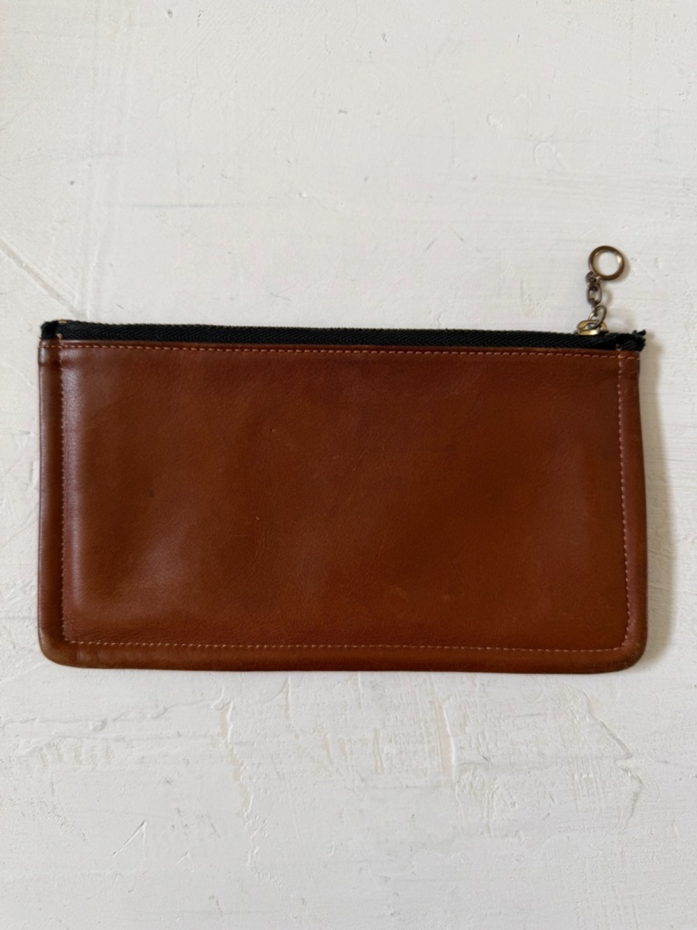 Vintage COACH Skinny British Tan Envelope Case Zip Utility Pouch - Picture 2 of 9